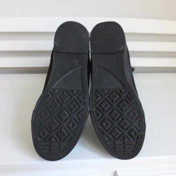 KNEE HIGH CANVAS WOMEN'S LACE UP BOOTS BLACK Sz-8 - Picture 7 of 7